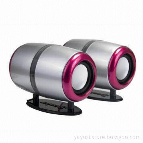 2.0CH Portable Speakers with Bass and Lighting, Sized 115 x 75 x 88mm